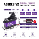 Original AGFRC A06CLS V2 Mini Coreless Motor 8.4V 0.052sec 6g 15T 3.0KG High Torque for RC Size